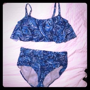 Beautiful blue paisley patterned swimsuit